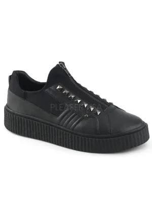 1 1/2" PF Round Toe Zip Front Low Top Creeper Sneaker