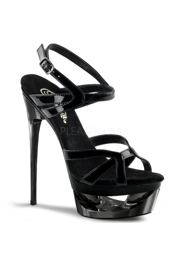**6 1/2" Heel, 1 3/4" Cut-Out PF Strappy Ankle Strap Sandal