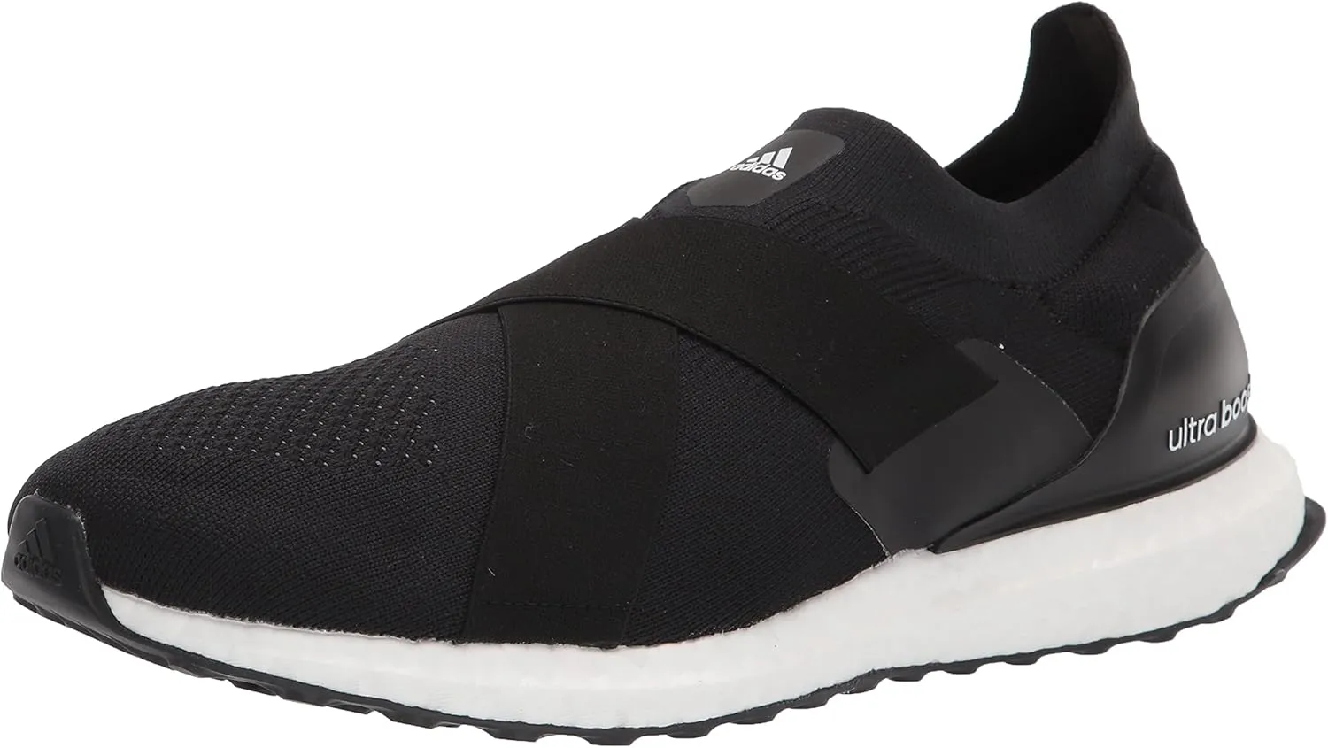 adidas Women's Ultraboost DNA Running Shoe, Black/Black/Acid Orange (Slip-on), 5