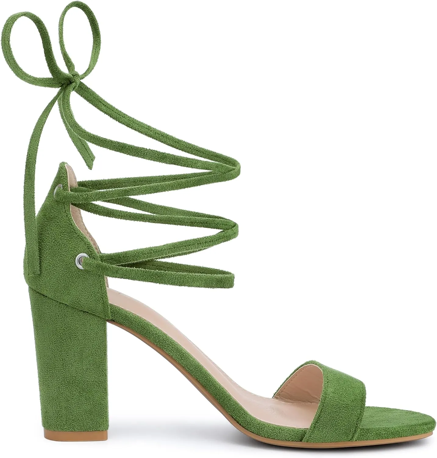 Allegra K Women's Tie Up Strappy Heels Chunky High Heels Sandal