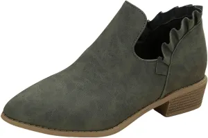 AMDBEL Womens Boots Ankle, Ankle Booties Low Heel Short Boots V Cut Chelsea Boots Pointd Toe Fall Winter Dressy Shoes