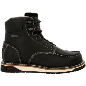 AMP LT Wedge Waterproof Moc-Toe Work Boot Black