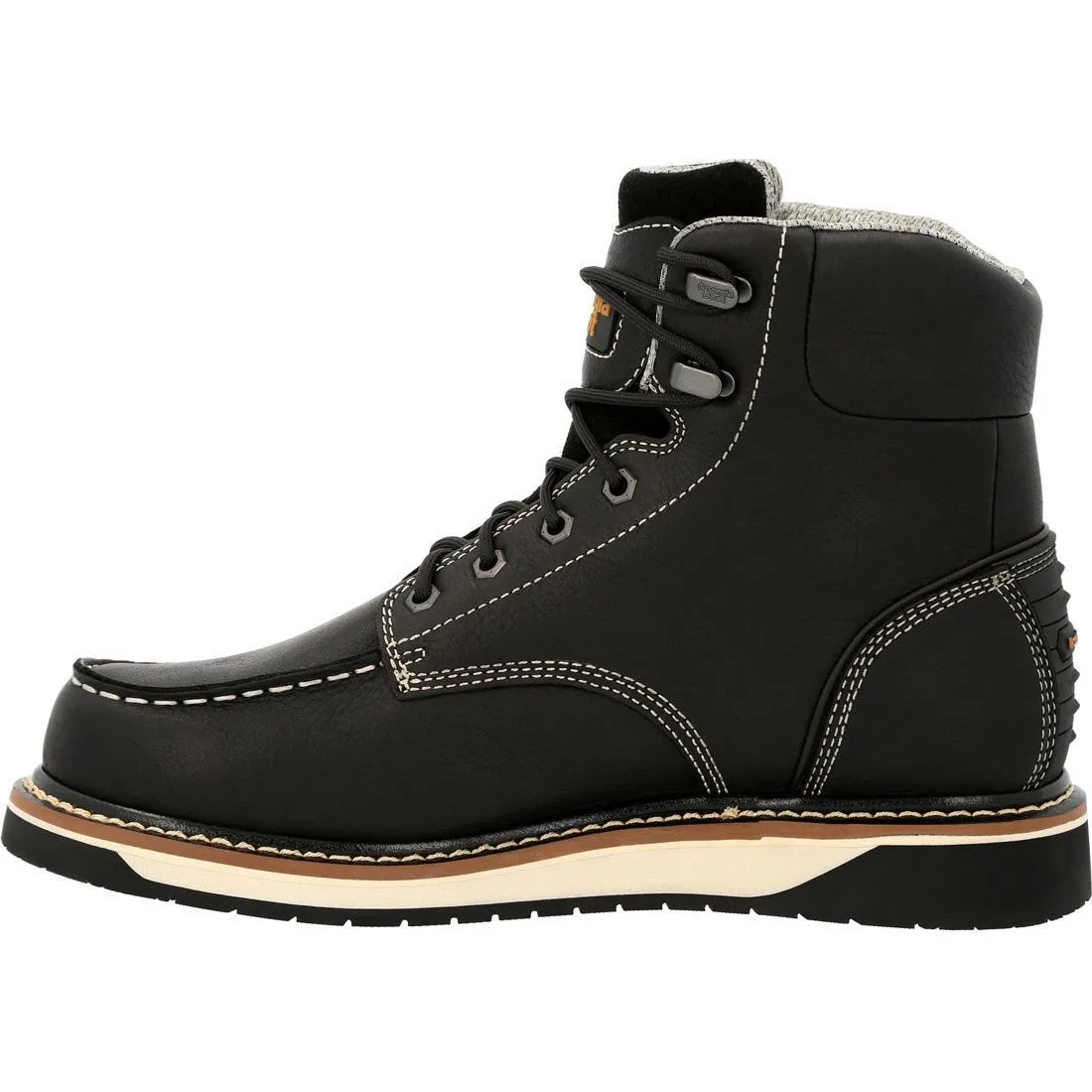 AMP LT Wedge Waterproof Moc-Toe Work Boot Black