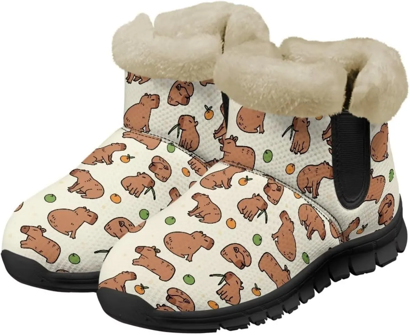 Ankle Boots for Women Waterproof Insulated Warm Fur Lined Snow Boot Winter Outdoor Anti-Slip Lightweight Walking Hiking Booties Shoes
