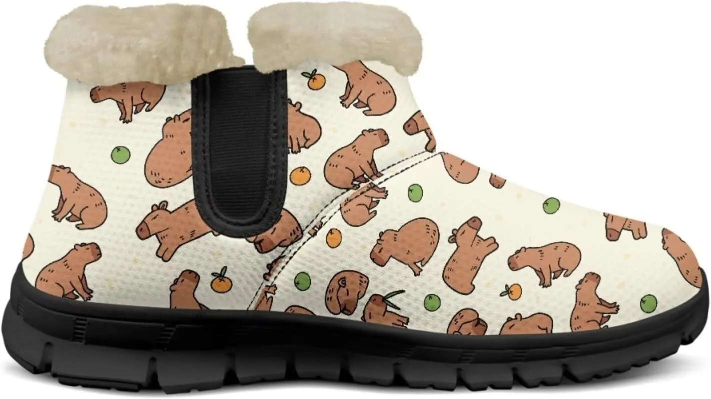 Ankle Boots for Women Waterproof Insulated Warm Fur Lined Snow Boot Winter Outdoor Anti-Slip Lightweight Walking Hiking Booties Shoes
