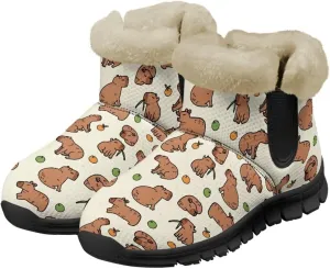 Ankle Boots for Women Waterproof Insulated Warm Fur Lined Snow Boot Winter Outdoor Anti-Slip Lightweight Walking Hiking Booties Shoes