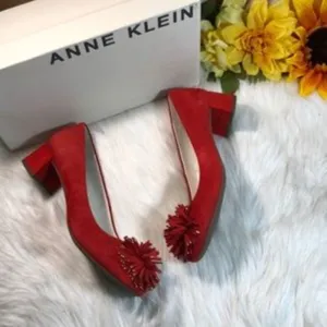 Anne Klein Women's Happy Red Suede Shoe 6M