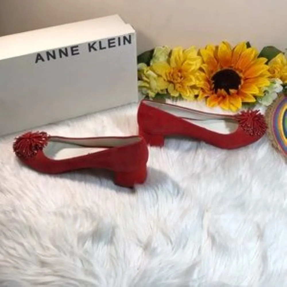Anne Klein Women's Happy Red Suede Shoe 6M
