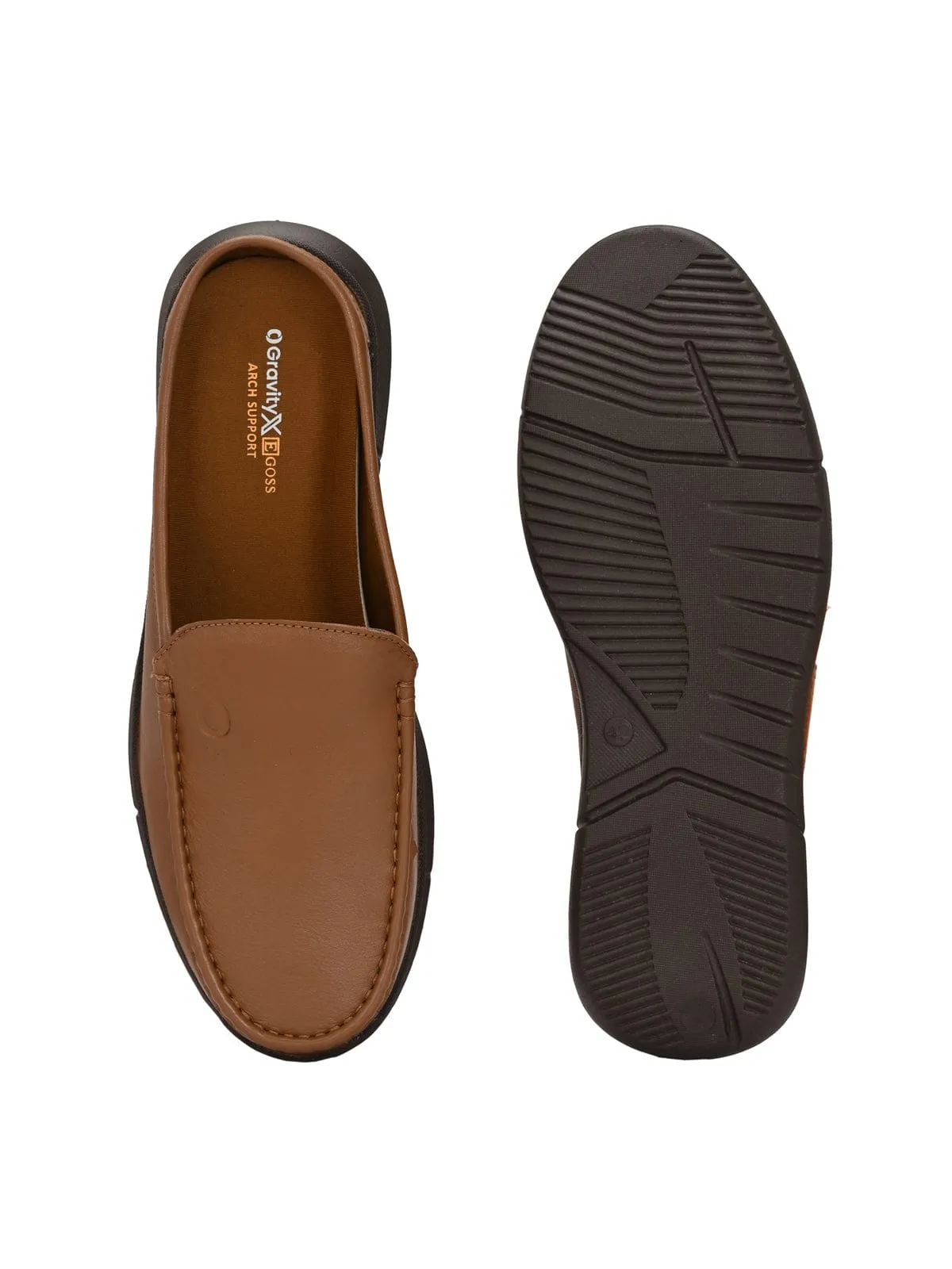 Anti Gravity Tan Leather Slip-On Mules