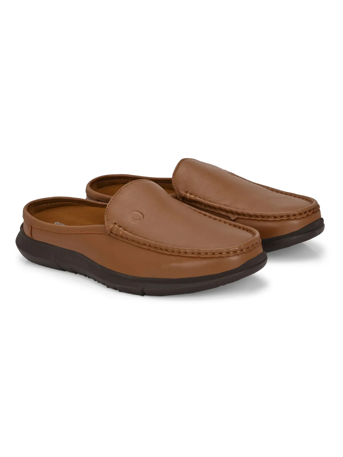 Anti Gravity Tan Leather Slip-On Mules