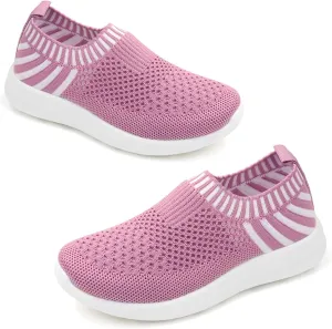 Apawwa Boys Girls Sneakers Kids Lightweight Slip On Running Shoes Pink/Blue/Navy/Black Walking Shoes Breathable Tennis Shoes for Toddler/Little Kids/Big Kids