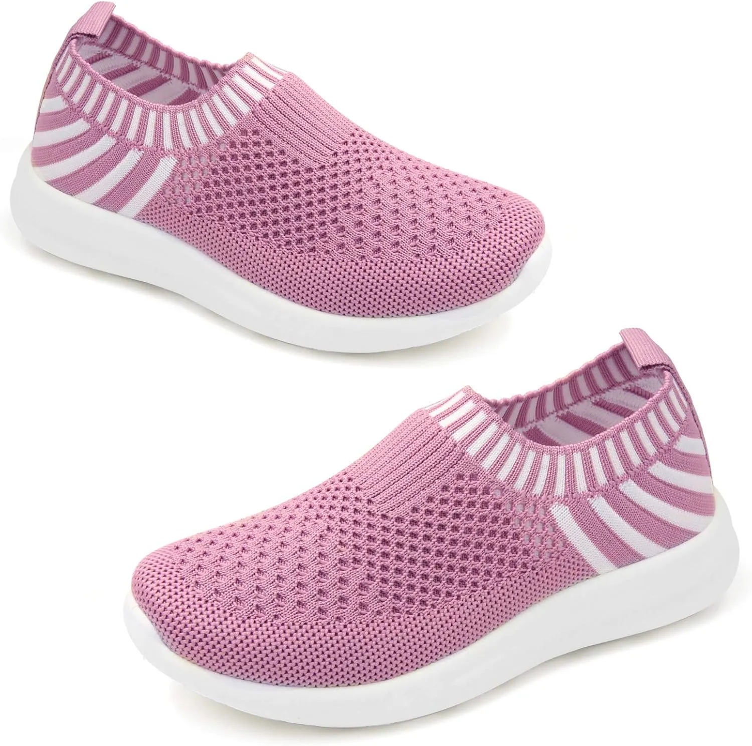 Apawwa Boys Girls Sneakers Kids Lightweight Slip On Running Shoes Pink/Blue/Navy/Black Walking Shoes Breathable Tennis Shoes for Toddler/Little Kids/Big Kids