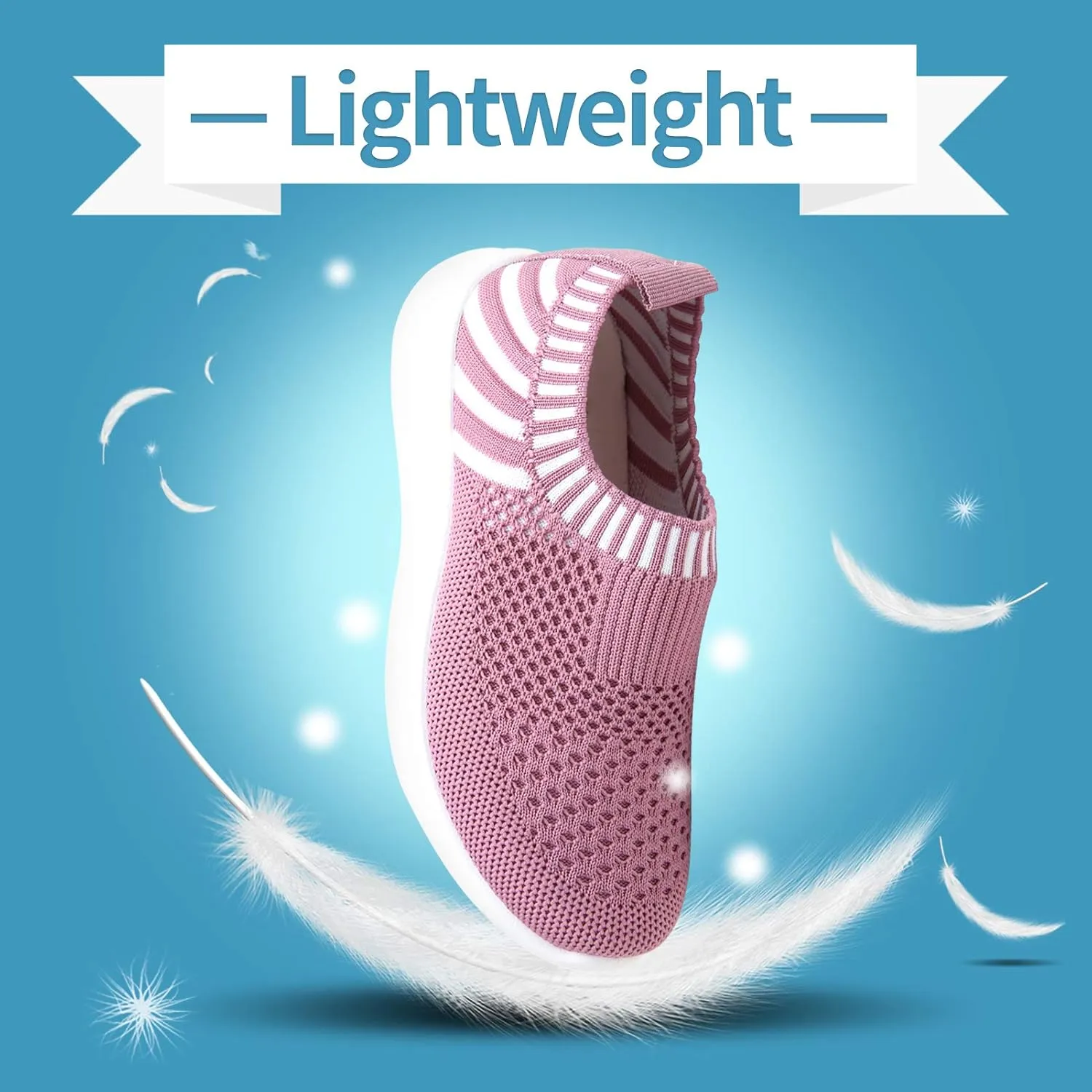 Apawwa Boys Girls Sneakers Kids Lightweight Slip On Running Shoes Pink/Blue/Navy/Black Walking Shoes Breathable Tennis Shoes for Toddler/Little Kids/Big Kids