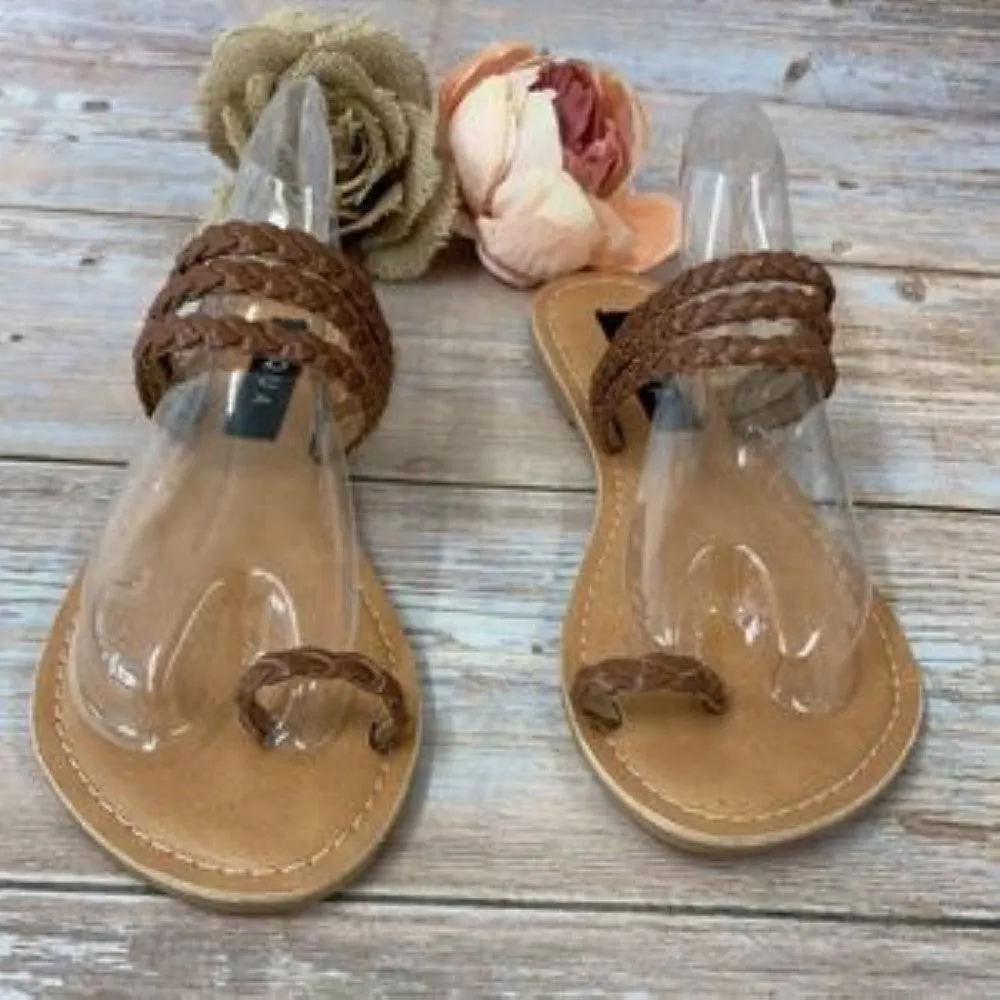 AQUA Slay Braided Strappy Sandals   7