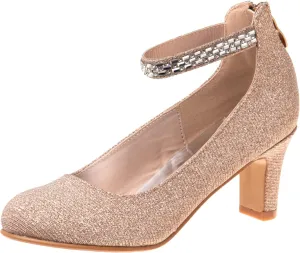 Badgley Mischka Girl's Ankle Strap Dress Pumps (Big Kid)