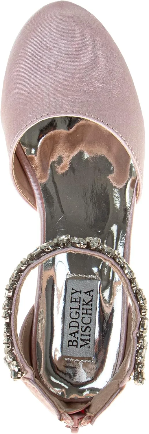 Badgley Mischka Girls Dress Block Medium Heel Party Pumps - Closed Toe Ankle Strap High Heels for Girl - Black/Silver/Champagne/Rose Gold (Sizes 11-13 Little Kid/Sizes 1-5 Big Kid)