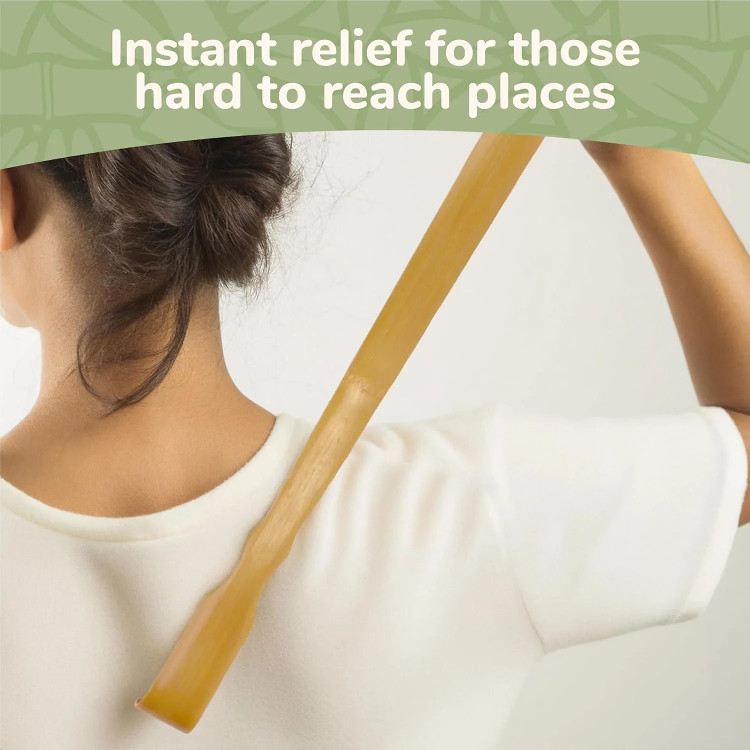 BambooMN 1 Piece 25 Inch Bamboo Backscratcher Shoehorn with a Free Travel Size Back Scratcher