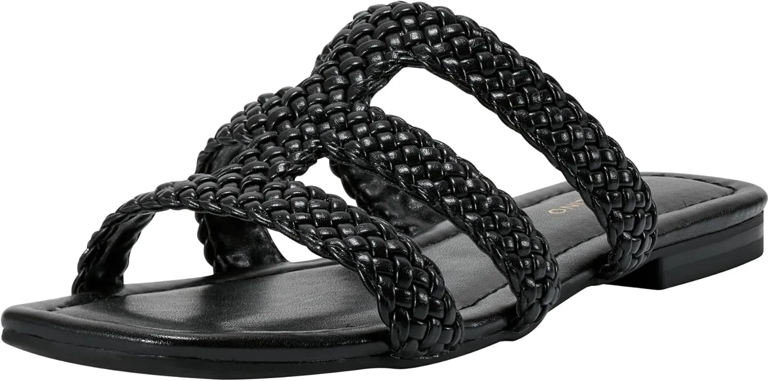 Bandolino Women's Sumer Flat Sandal, Black 001, 7