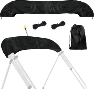 Bimini Top Storage Boot 91"-96" Width, 600D Heavy-Duty Waterproof UV Protection Pontoon Bimini Boot Cover Replacement Suited for Standard 3-4 Bows Bimini Tops