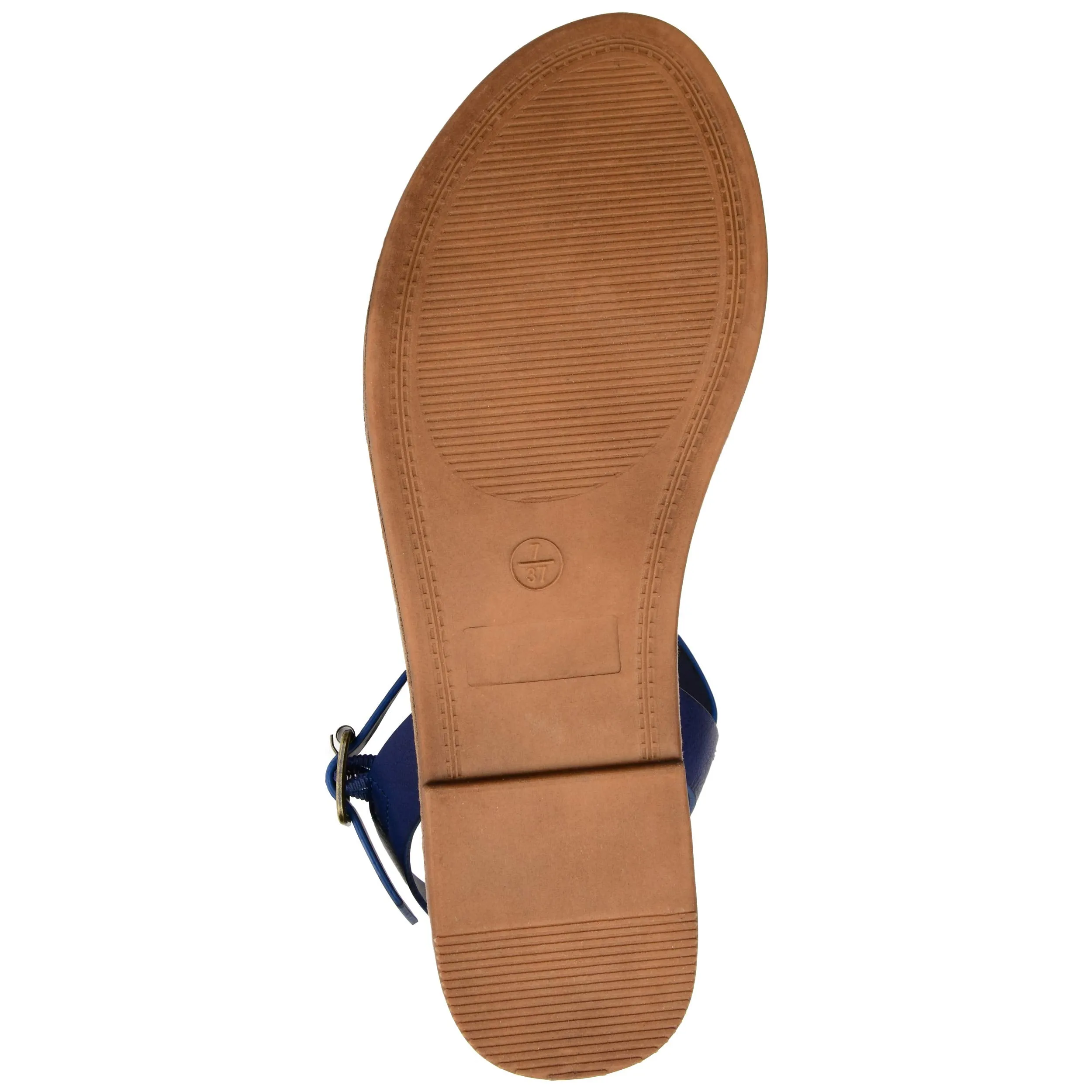 Brinley Co. Womens Strappy Ankle Wrap Sandal Blue, 10 Regular US
