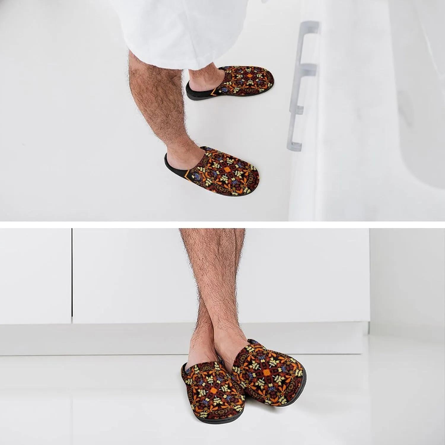 Cactus Clog Slippers For Men Non-Slip Warm House Slippers Women's Cotton Slippers Bedroom Slip-On Shoes Indoor Outdoor