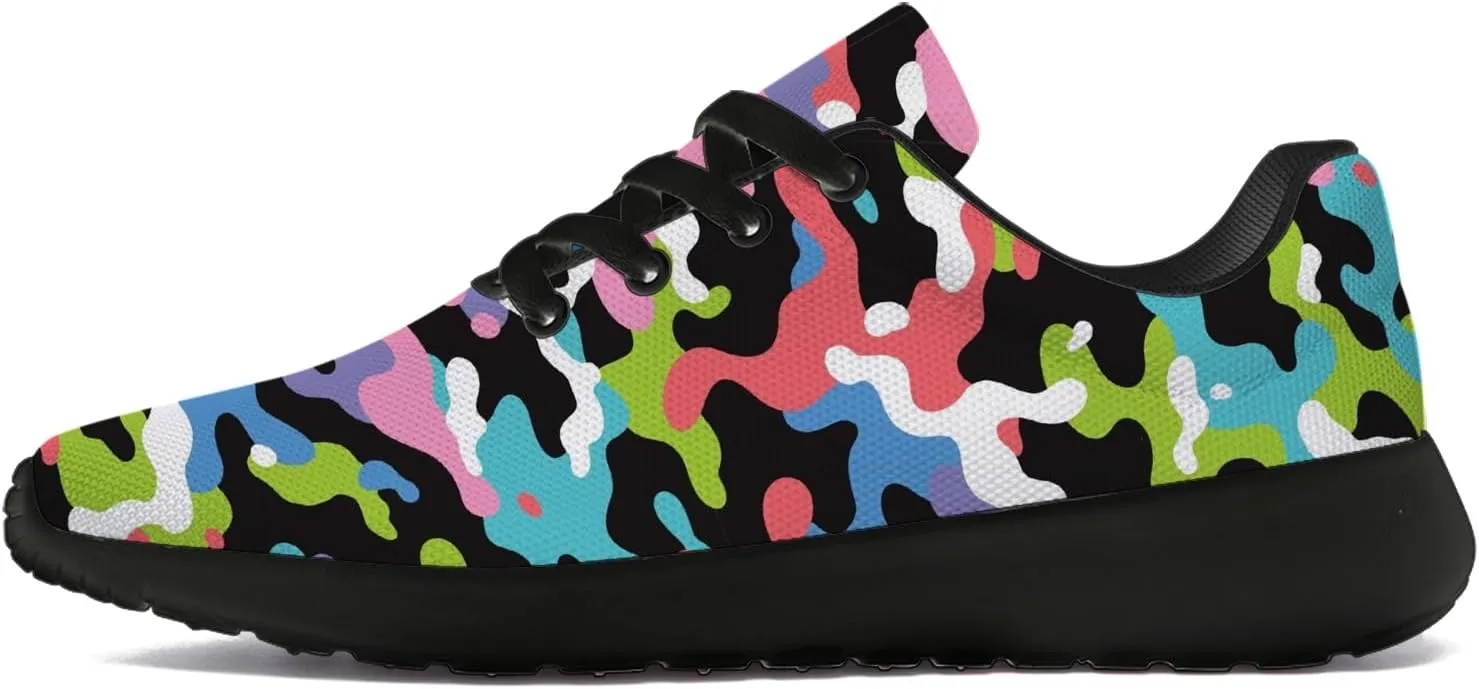 Camouflage Print Shoes for Men Women Running Comfortable Lightweight Tennis Walking Sneakers