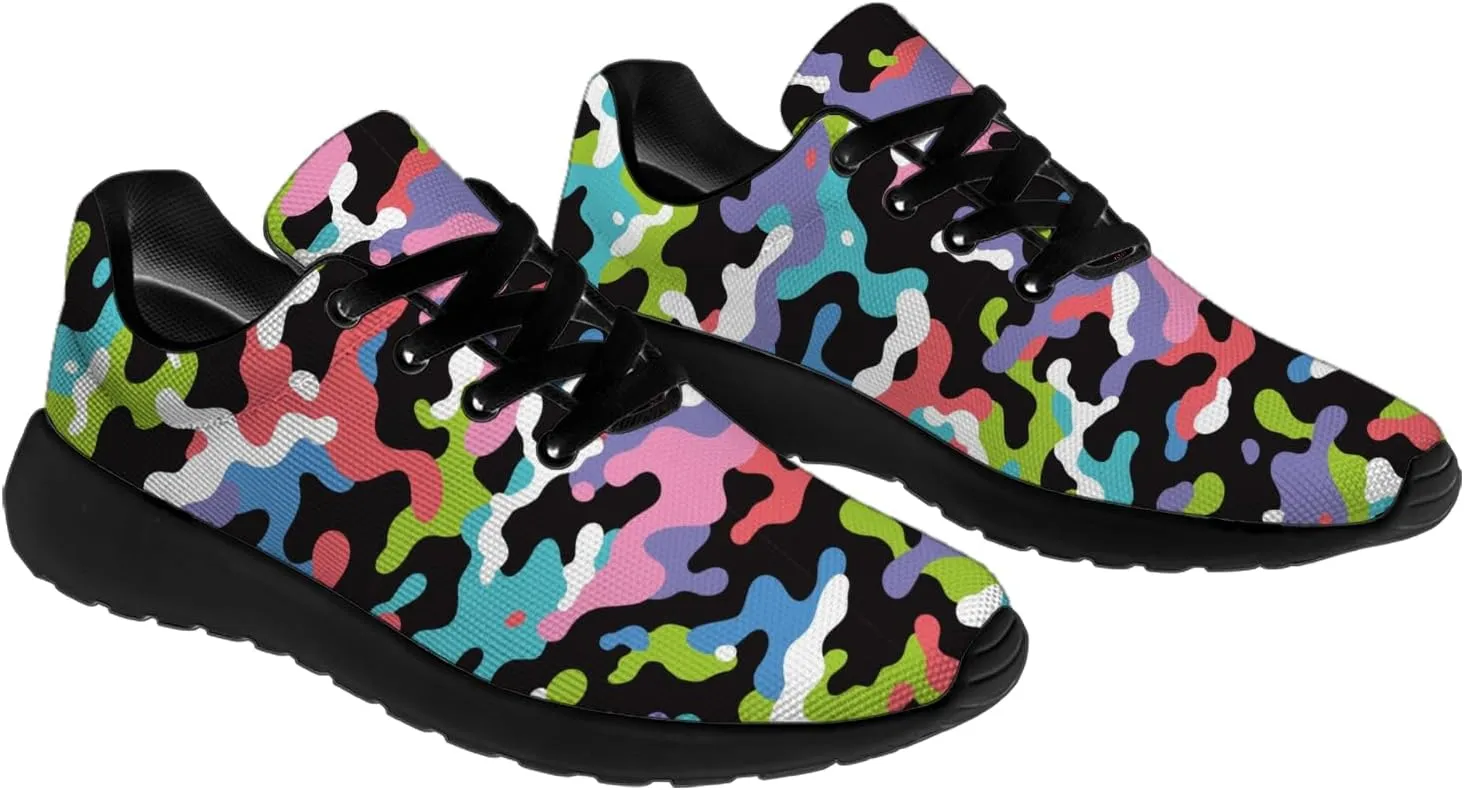 Camouflage Print Shoes for Men Women Running Comfortable Lightweight Tennis Walking Sneakers