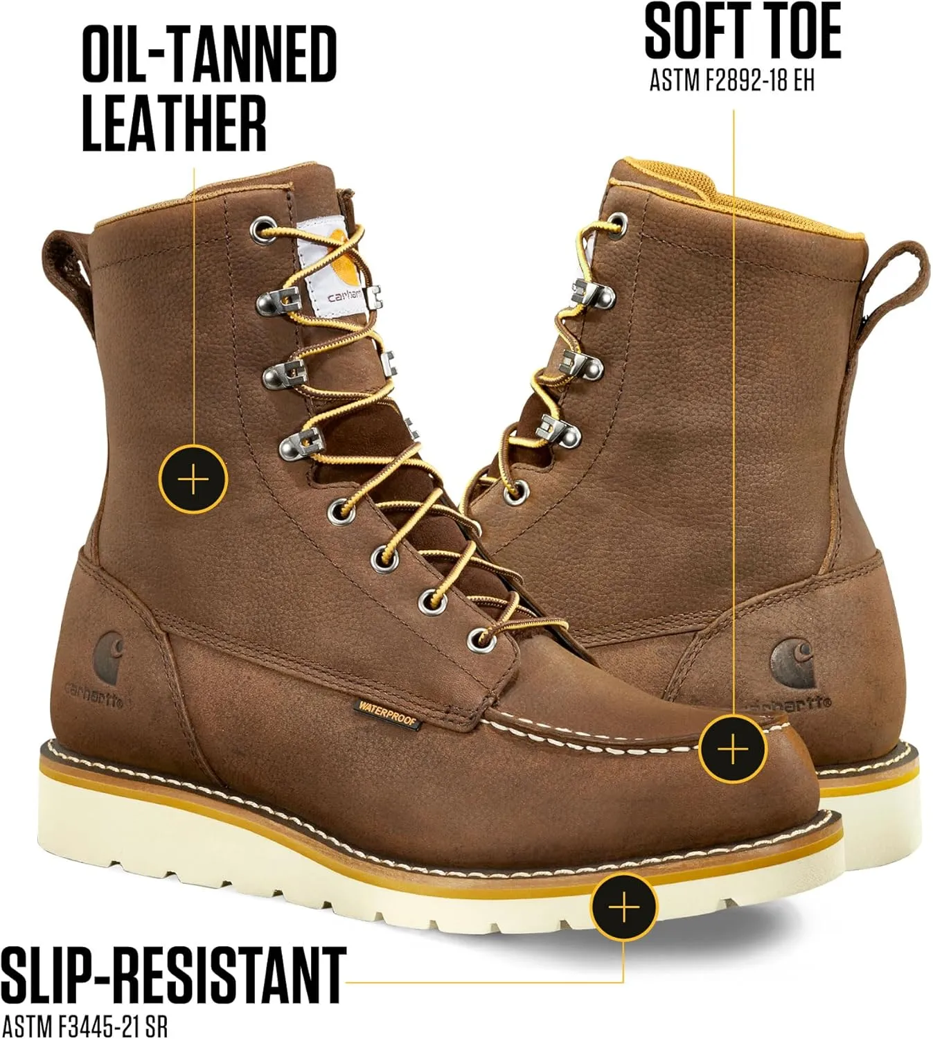 Carhartt Men's Waterproof 8" Moc Soft Toe Wedge Boot