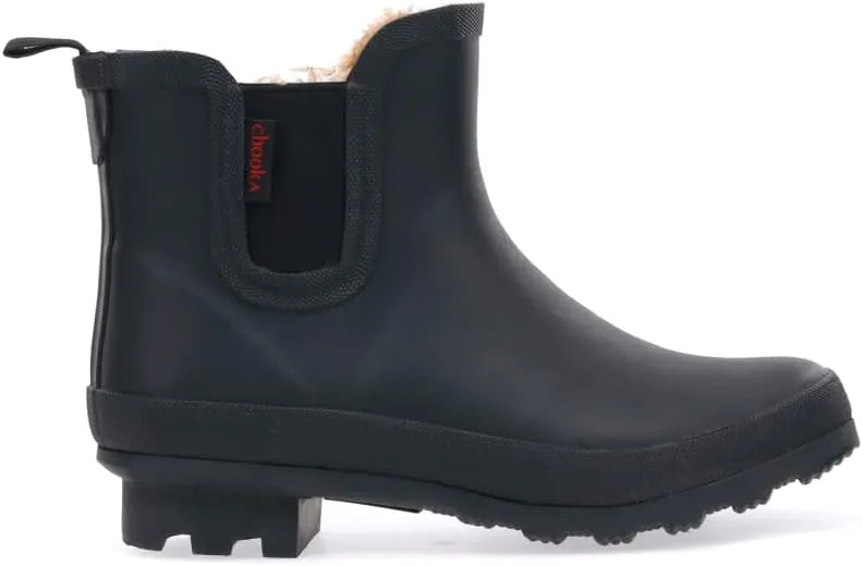 Chooka Women's Waterproof Plush Chelsea Bootie Rain Boot