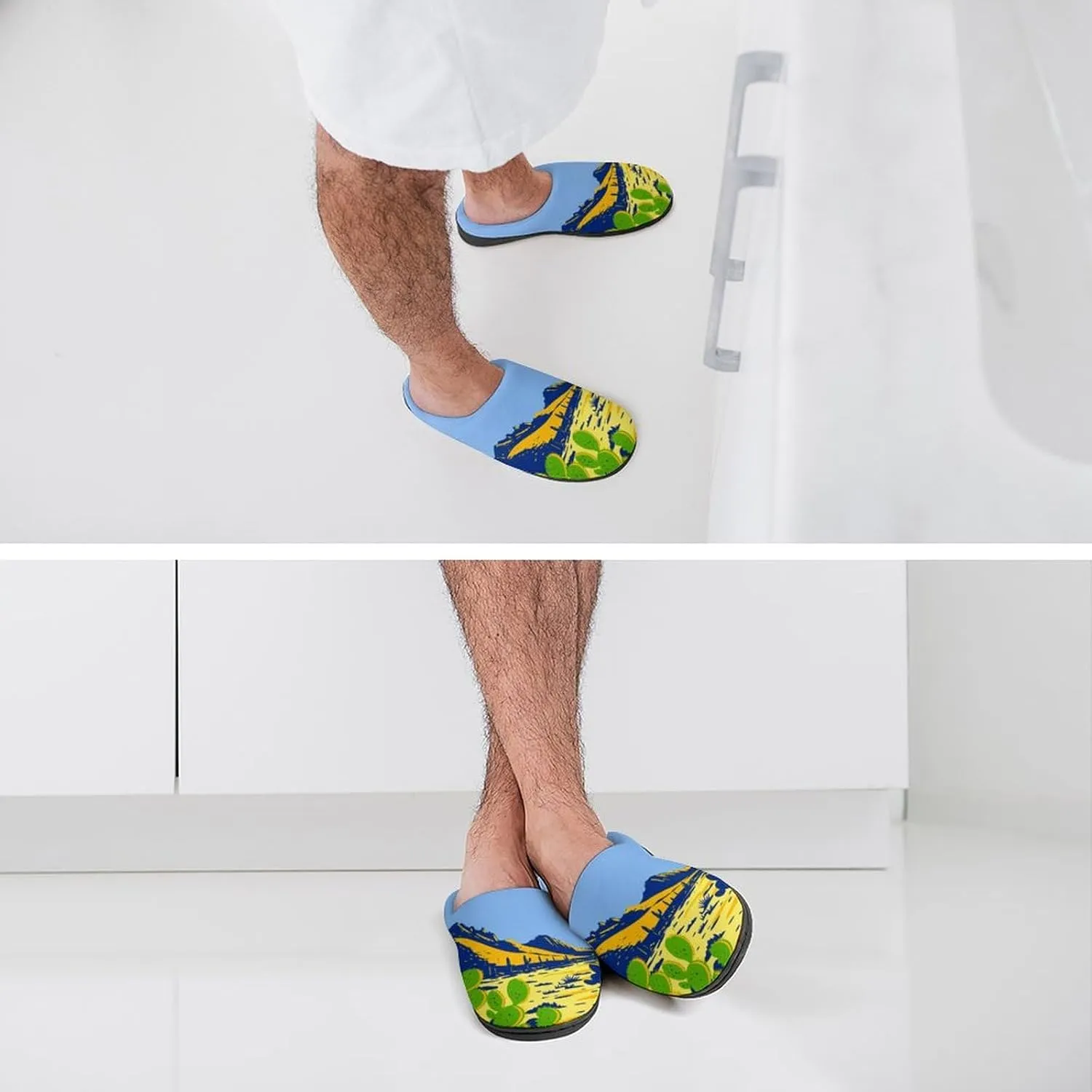 Christmas House Slippers For Woman Mens Memory Foam Bedroom Slippers Indoor Outdoor Slip-On Shoes Funny Fall Slippers