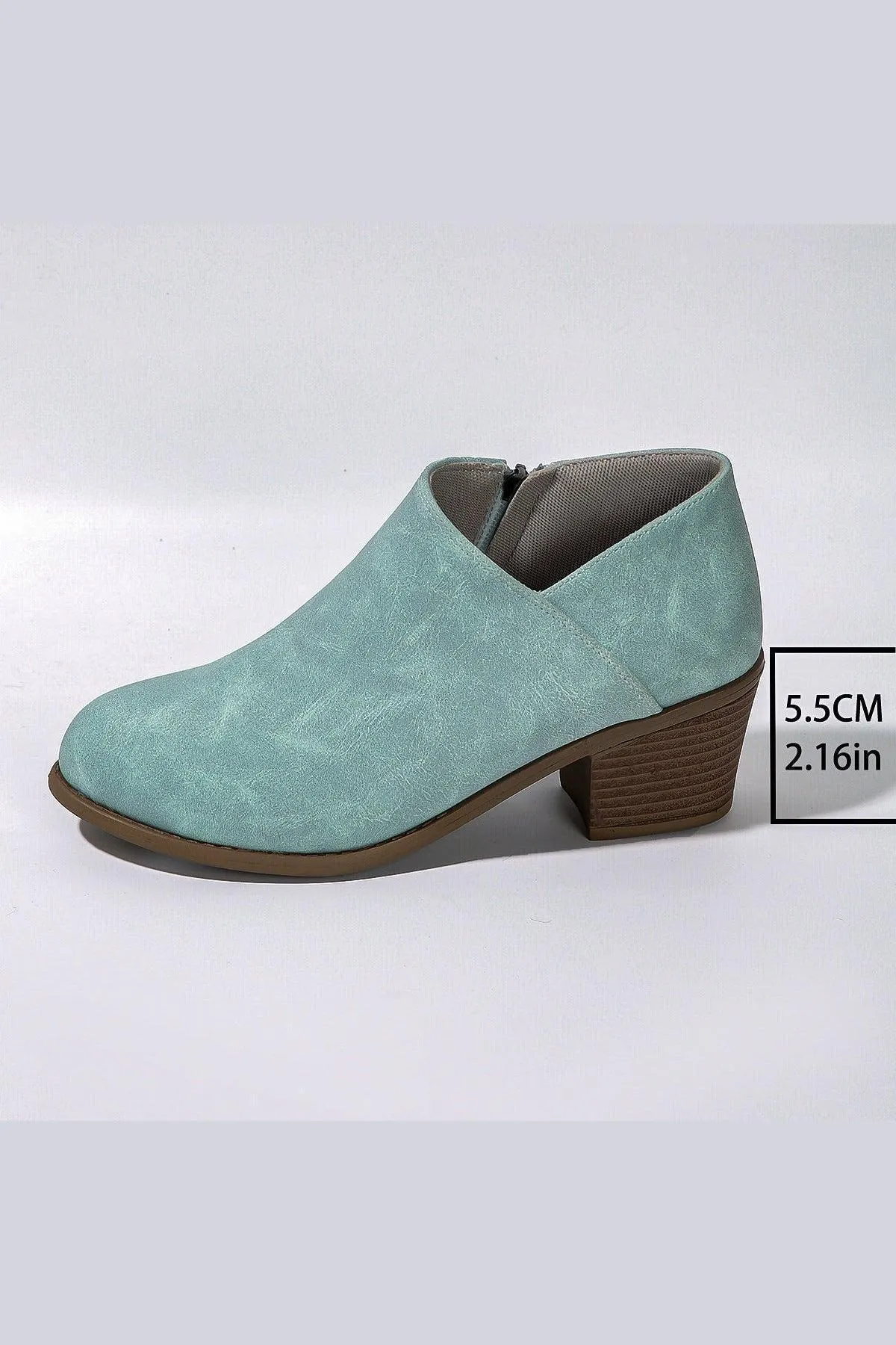 Chunky Heel Round Toe Ankle Boots