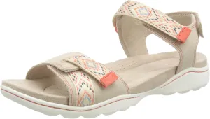 Clarks Women's Amanda Sprint Sport Sandal, Sand suede, 7 Women