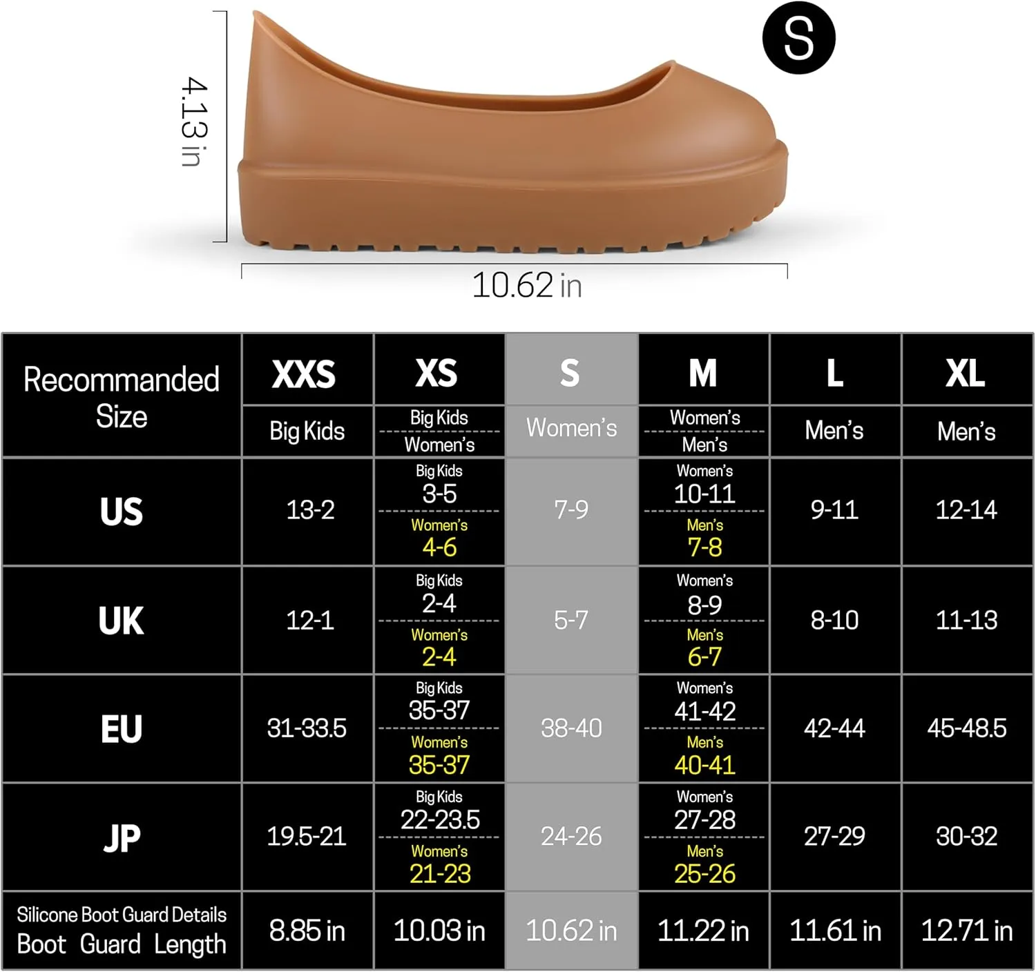 Compatible with UGG Boot, Waterproof Silicone Rubber Shoe Covers, Reusable Upgraded Overshoes, Non-Slip Washable for Women, Men (L (Men 9-11), Clear)