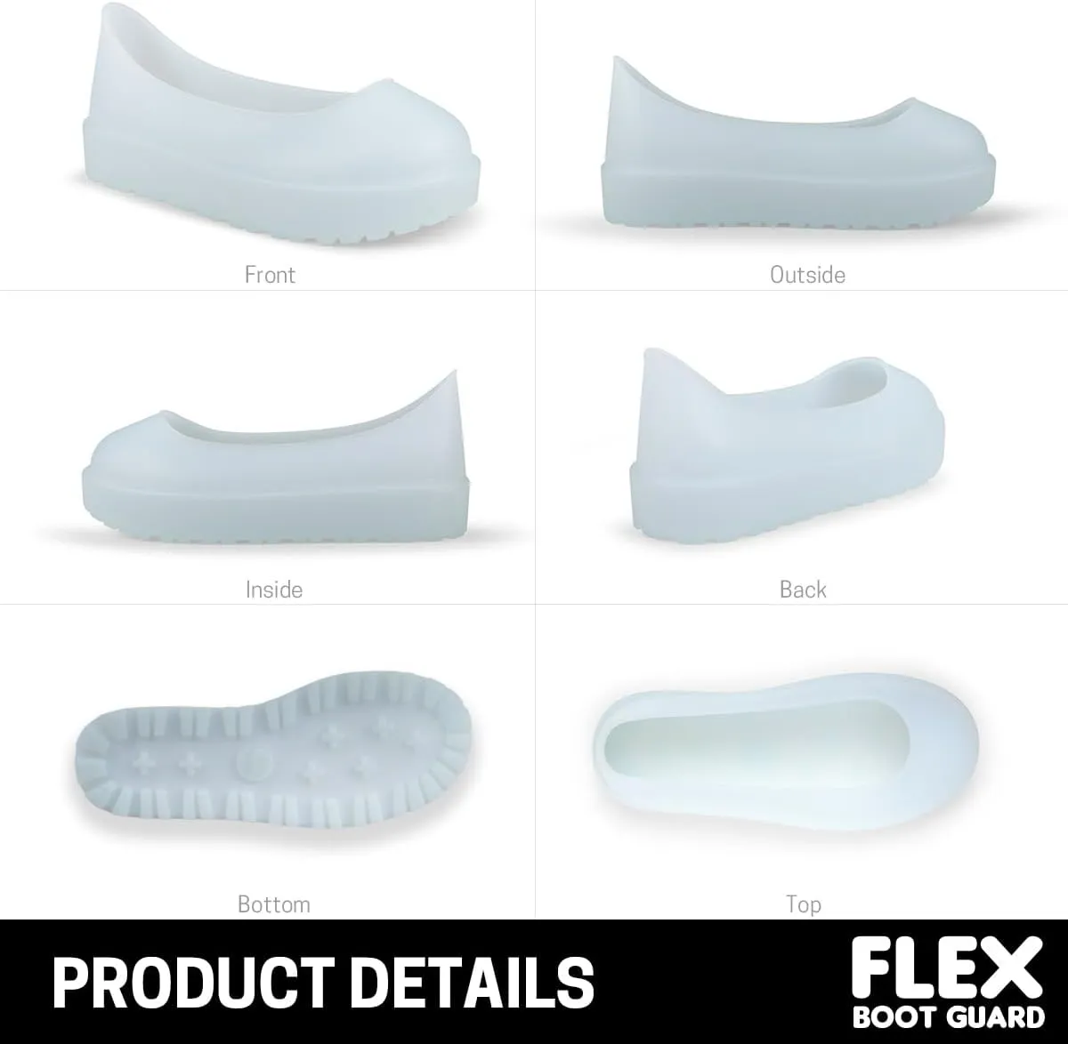 Compatible with UGG Boot, Waterproof Silicone Rubber Shoe Covers, Reusable Upgraded Overshoes, Non-Slip Washable for Women, Men (L (Men 9-11), Clear)