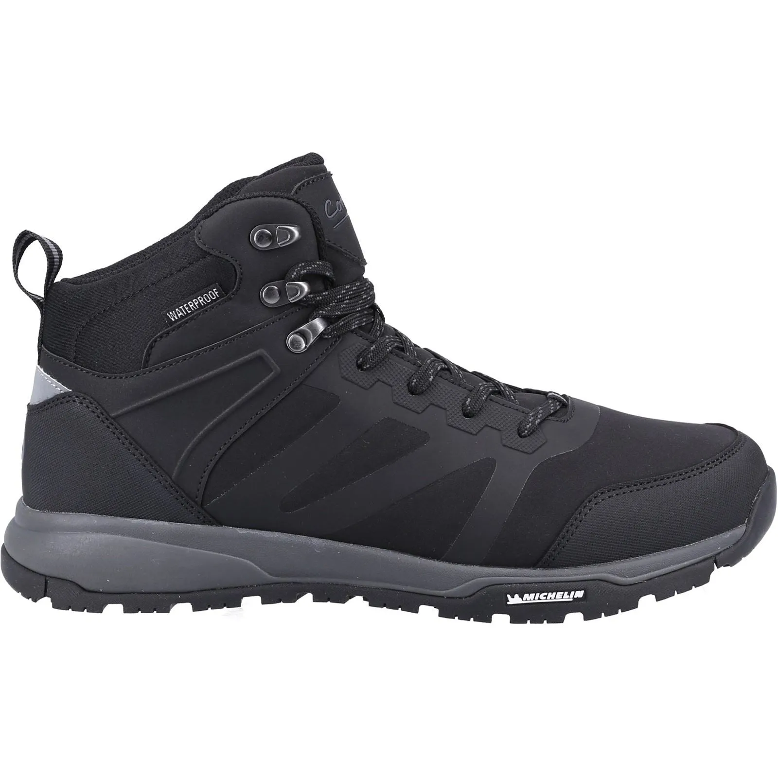 Cotswold Kingham Mid Recycled Plastic Synthetic Pu Men's Black Hiking Boots