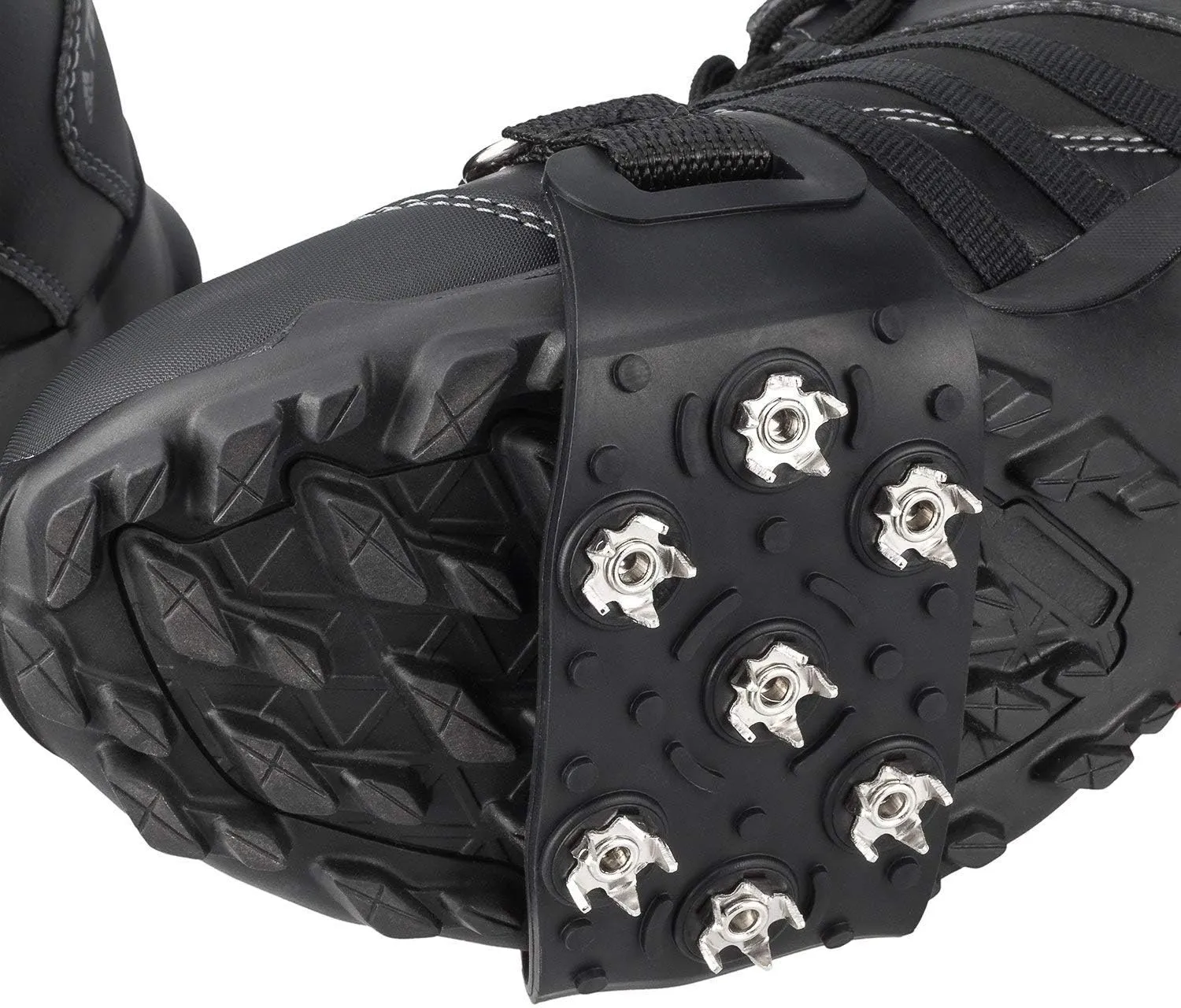 Crampon Traction Cleats Anti-Skid Traction Grips Crampons Spikes 7 Point Cleats for Footwear for Walking, Jogging, Hiking, Mountaineering Ice Snow Grips