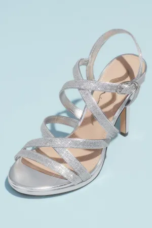 Crossing Straps Heeled Platform Sandals