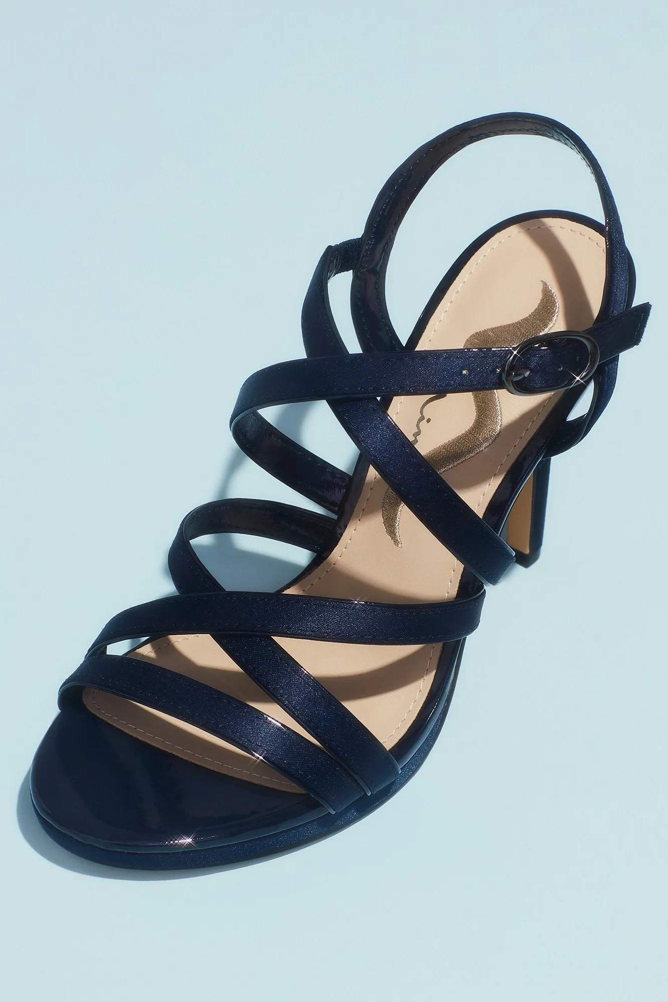 Crossing Straps Heeled Platform Sandals