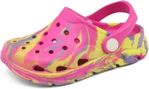 Cubufly Toddler Kids Clogs Garden Shoes for Boys Girls Marbled Tie Dye Water Shoes Slip on Sandals