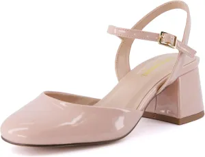 CUSHIONAIRE Women's Dancer Round Toe Block Heel Dress Shoe  Memory Foam, Wide Widths Available