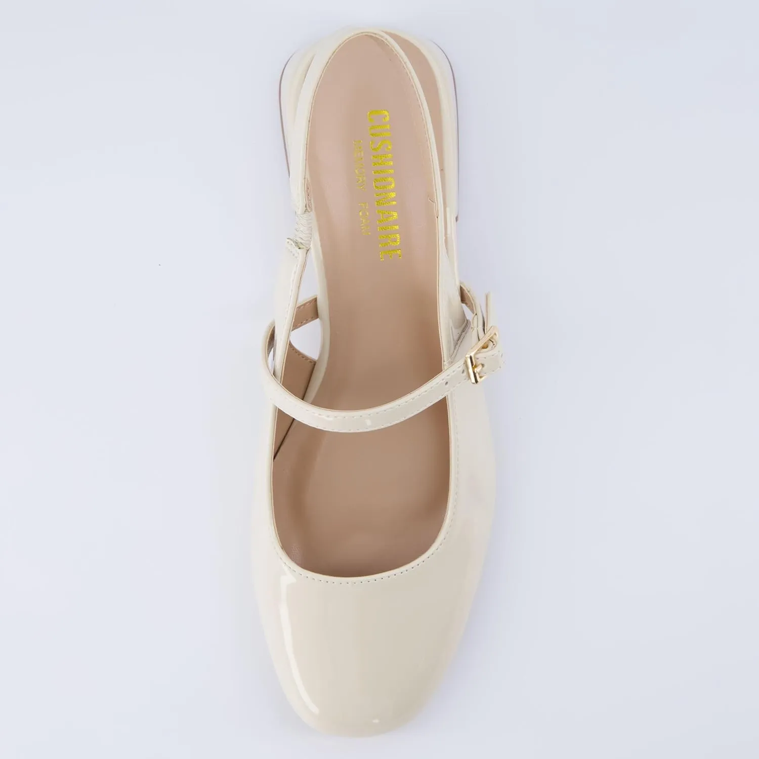 CUSHIONAIRE Women's Gogo Round Toe Mary Jane Dress Shoe  Memory Foam, Wide Widths Available