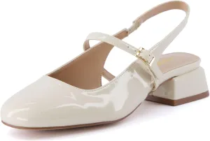 CUSHIONAIRE Women's Gogo Round Toe Mary Jane Dress Shoe  Memory Foam, Wide Widths Available