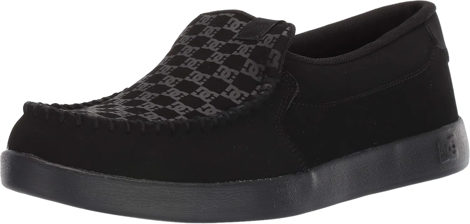 DC Men's Villain 2 Casual Slip On Skate Shoe Slipper, Black, 12