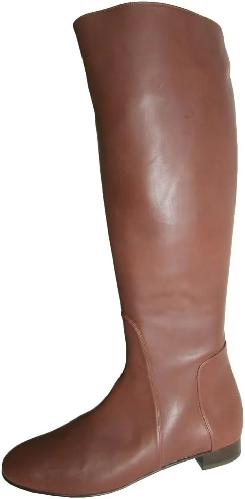 Delman Womens D-Molly Leather Riding Boot Shoe, Mahogany Calf, US 10