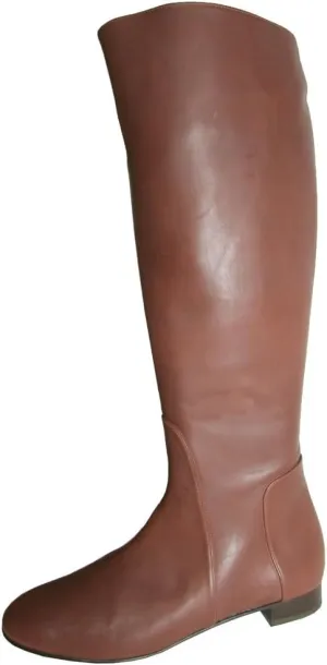 Delman Womens D-Molly Leather Riding Boot Shoe, Mahogany Calf, US 10