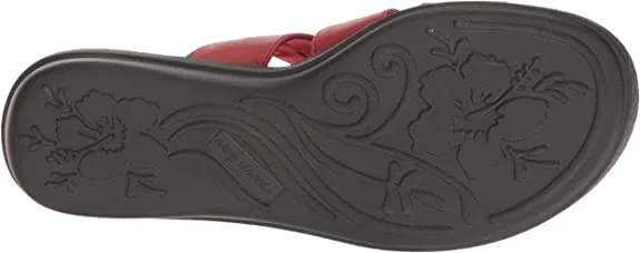 Easy Street Women's Nori Flat Sandal, Red, 8 N US