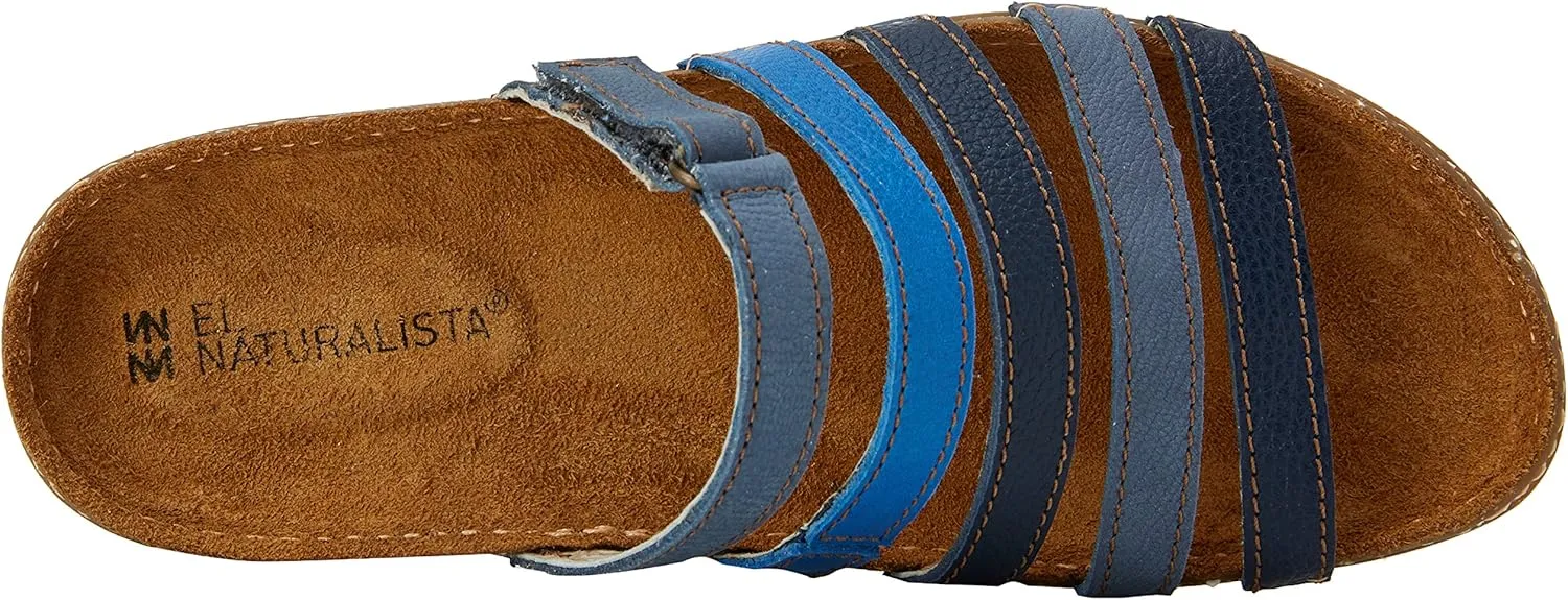 El Naturalista Women's N327 Multi Leather Blue Mixed/Torcal Flat Sandal