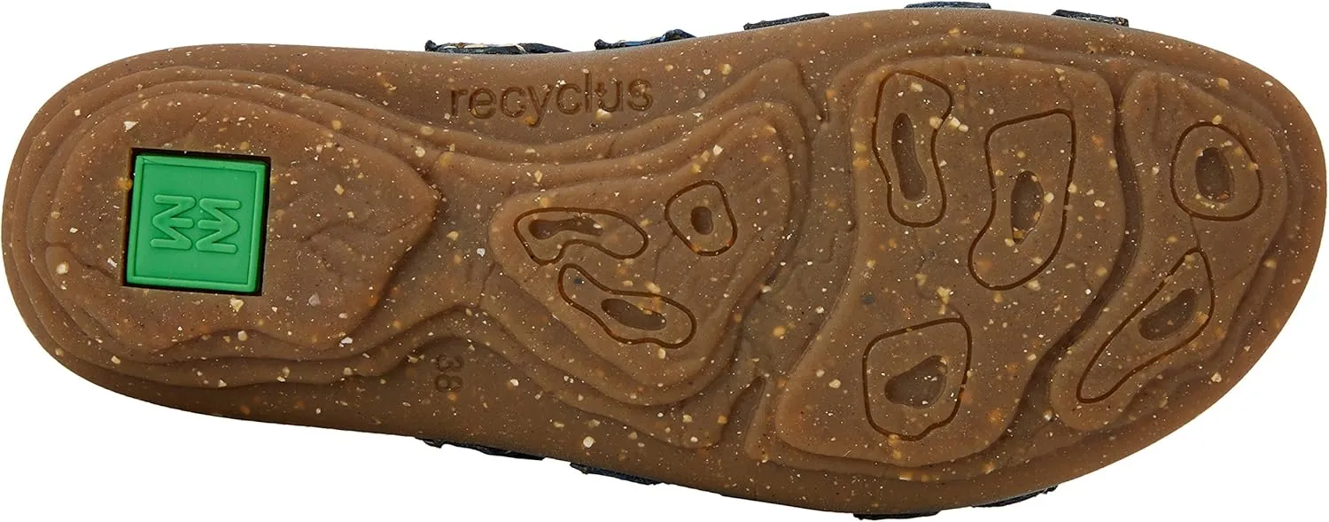 El Naturalista Women's N327 Multi Leather Blue Mixed/Torcal Flat Sandal