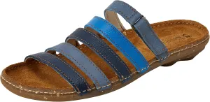 El Naturalista Women's N327 Multi Leather Blue Mixed/Torcal Flat Sandal
