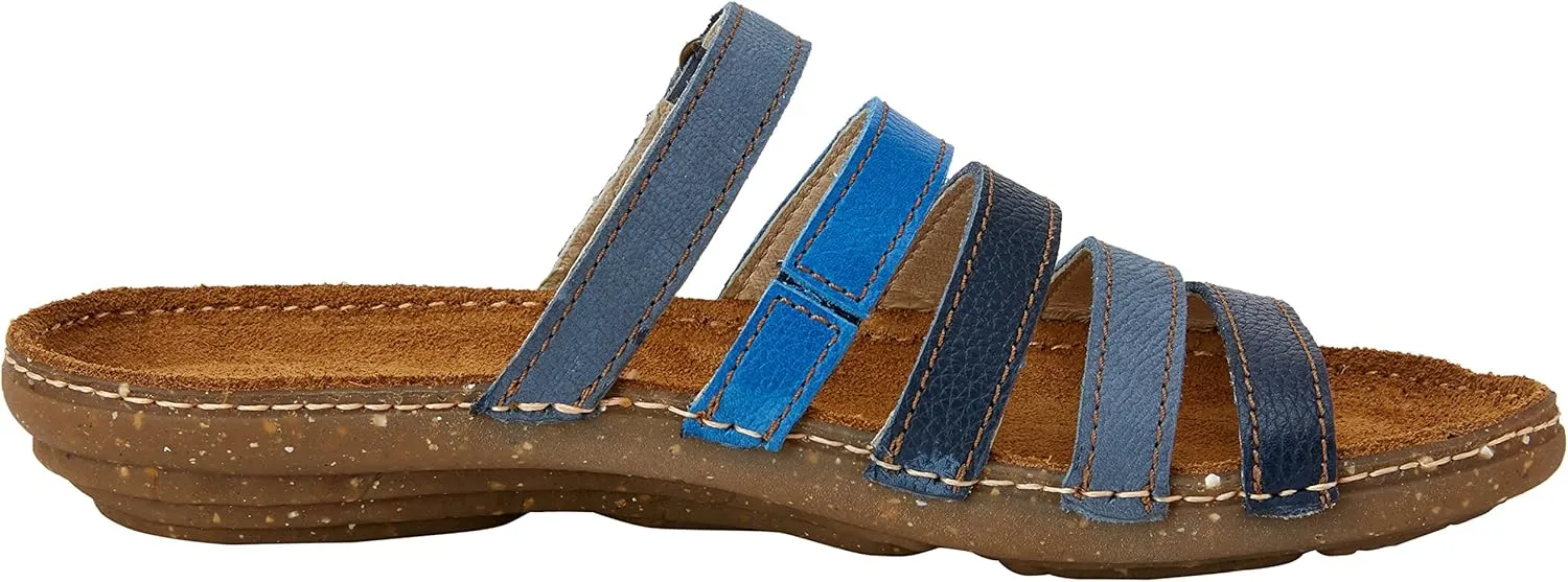 El Naturalista Women's N327 Multi Leather Blue Mixed/Torcal Flat Sandal